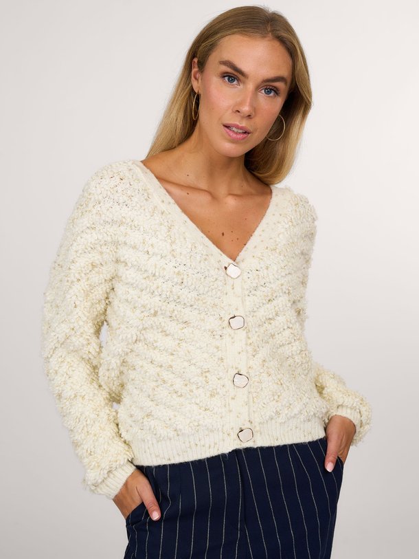 Ontdek de Iris gebreid vest met lurex van Studio Anneloes in de kleur crème bij Orangebag. Op werkdagen voor 21:45 besteld, morgen in huis.