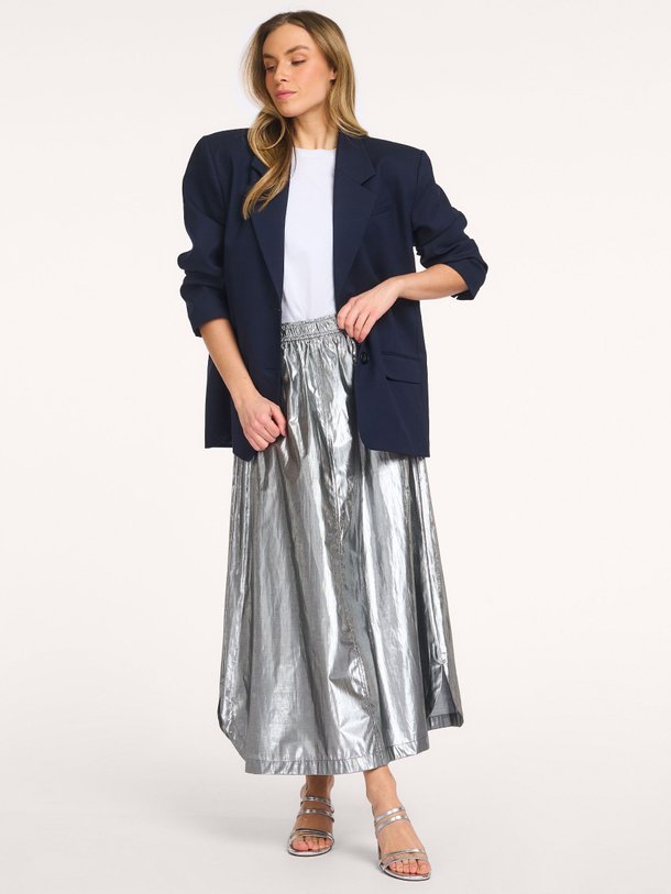 Ontdek de Katoenmix metallic rok van Summum in de kleur Zilverkleur bij Orangebag. Op werkdagen voor 21:45 besteld, morgen in huis.