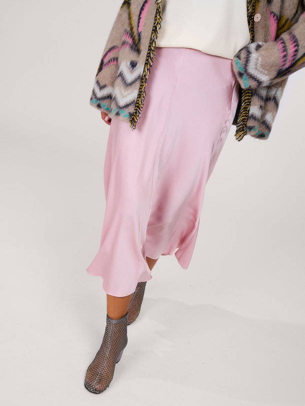 Ontdek de Zijden rok van forte_forte in de kleur lichtroze bij Orangebag. Op werkdagen voor 21:45 besteld, morgen in huis.