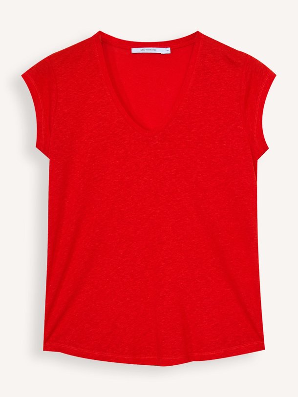 Ontdek de Davia lyocell/linnenmix T-shirt van La Fee Maraboutee in de kleur Rood bij Orangebag. Op werkdagen voor 21:45 besteld, morgen in huis.