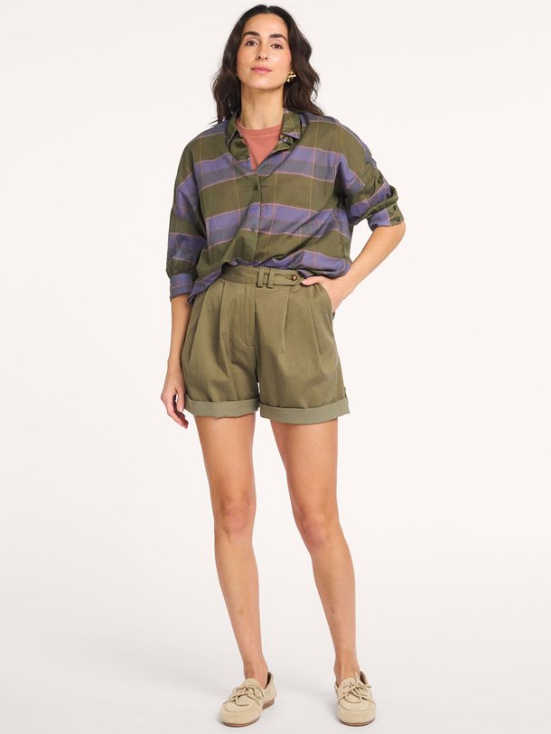 Ontdek de Valea katoenen geruite blouse van Sessun in de kleur Groen bij Orangebag. Op werkdagen voor 21:45 besteld, morgen in huis.