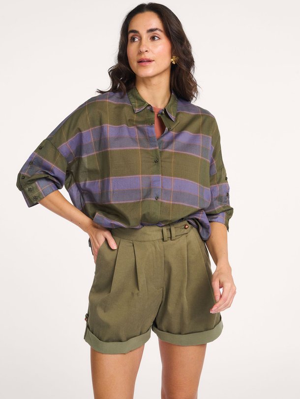 Ontdek de Valea katoenen geruite blouse van Sessun in de kleur Groen bij Orangebag. Op werkdagen voor 21:45 besteld, morgen in huis.