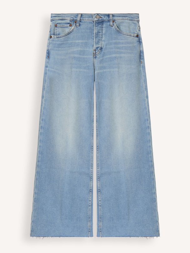 Re/Done Mid Waist Wide Leg Cropped Stretch Jeans - Lichtblauw Ontdek de Mid waist wide leg cropped stretch jeans van Re/Done in de kleur lichtblauw bij Orangebag. Op werkdagen voor 21:45 besteld, morgen in huis.