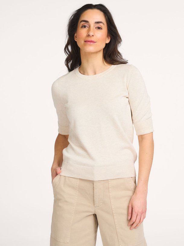 Ontdek de Katoen/viscosemix gemêleerde trui van Repeat in de kleur Zand bij Orangebag. Op werkdagen voor 21:45 besteld, morgen in huis.