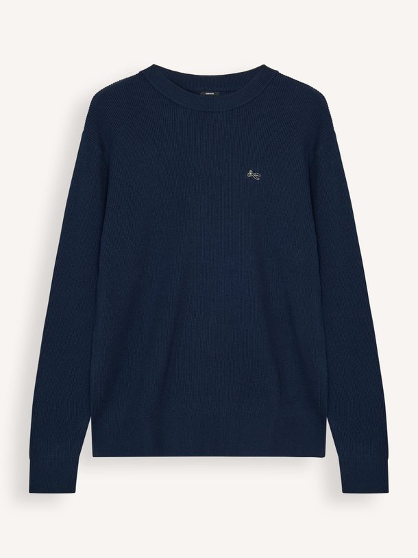 Ontdek de Scissor katoen/wolmix trui van Denham in de kleur Donkerblauw bij Orangebag. Op werkdagen voor 21:45 besteld, morgen in huis.