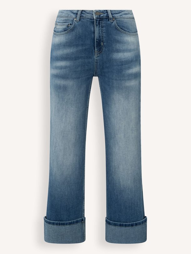 Ontdek de Mid waist straight fit jeans met omslag van Yaya in de kleur blauw bij Orangebag. Op werkdagen voor 21:45 besteld, morgen in huis.