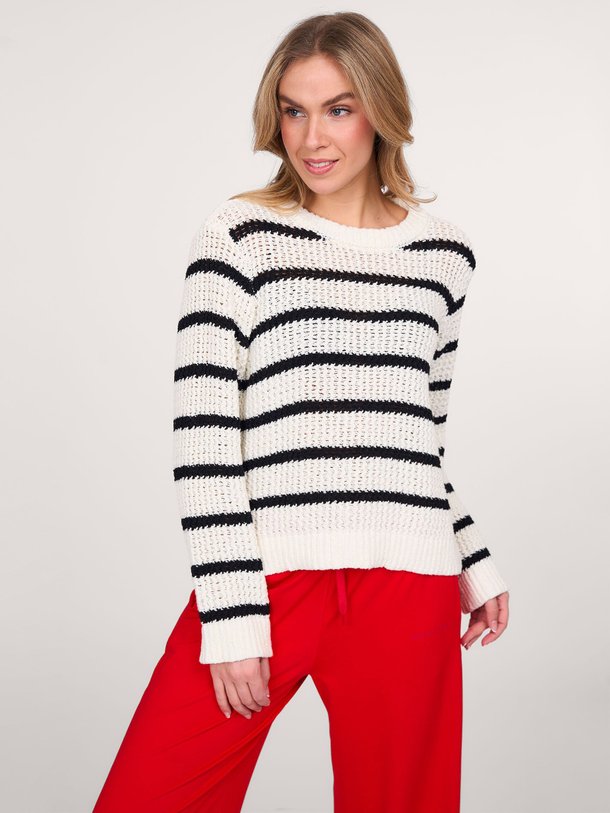 Ontdek de Maddie katoenmix gestreepte trui van Modstrom in de kleur ecru bij Orangebag. Op werkdagen voor 21:45 besteld, morgen in huis.