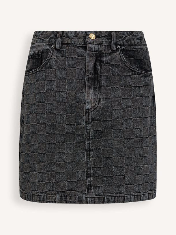 Ontdek de Denim rok met geruit dessin van Haute L'AmitiÃ© bij Orangebag. Op werkdagen voor 21:45 besteld, morgen in huis.