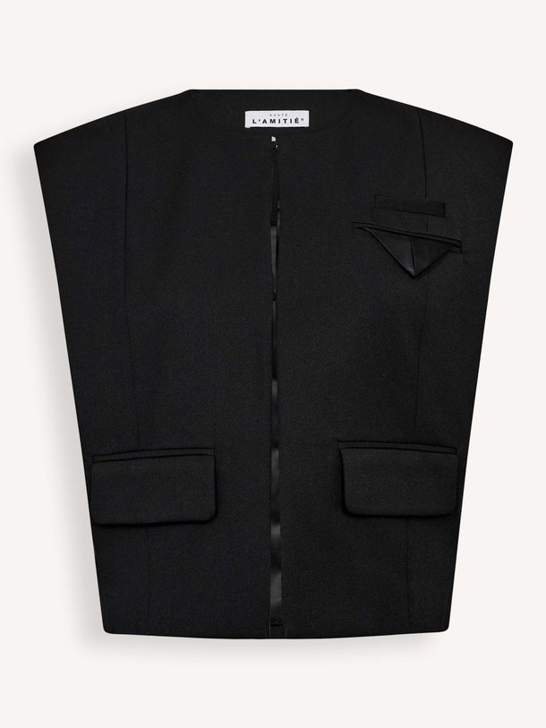 Haute L'Amitié Geweven gilet - Zwart Ontdek de Geweven gilet van Haute L'Amitié bij Orangebag. Op werkdagen voor 21:45 besteld, morgen in huis.