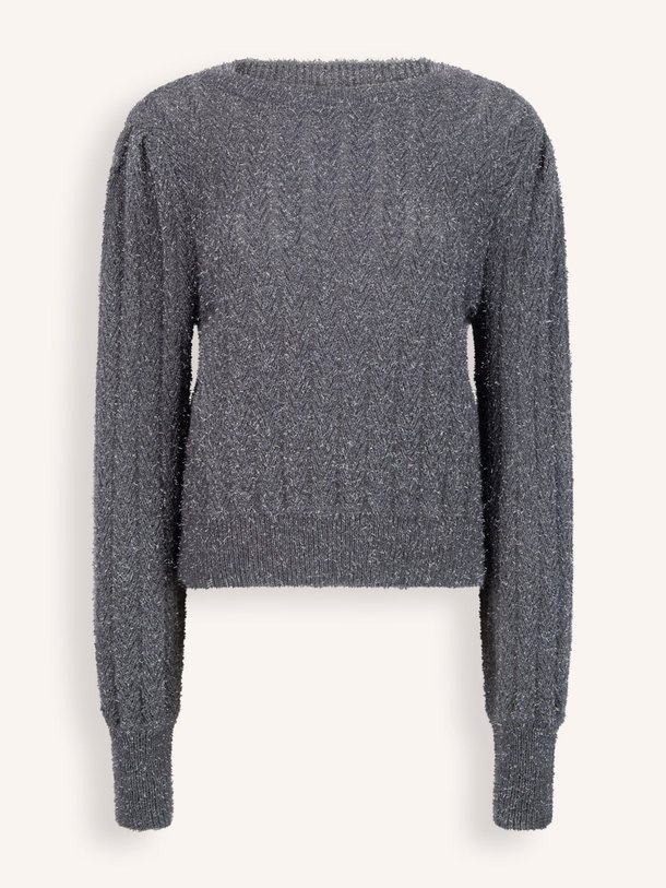 Ontdek de Femme gebreide trui met lurex van Aaiko in de kleur donkergrijs bij Orangebag. Op werkdagen voor 21:45 besteld, morgen in huis.