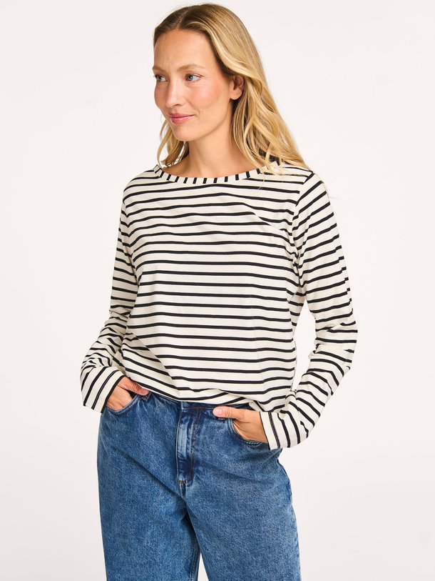 Ontdek de Katoenen gestreepte longsleeve van 10Days in de kleur wit bij Orangebag. Op werkdagen voor 21:45 besteld, morgen in huis.