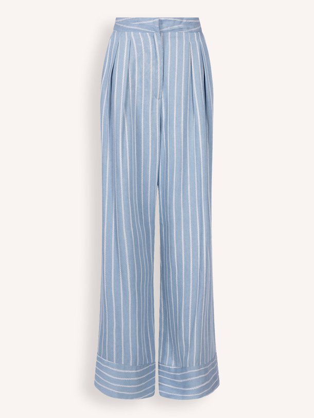 Ontdek de Frederique geweven gestreepte wide leg pantalon van Aaiko in de kleur blauw bij Orangebag. Op werkdagen voor 21:45 besteld, morgen in huis.