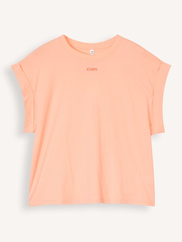 Ontdek de Organic cotton T-shirt van 10Days in de kleur perzik bij Orangebag. Op werkdagen voor 21:45 besteld, morgen in huis.