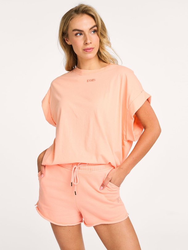 Ontdek de Organic cotton T-shirt van 10Days in de kleur perzik bij Orangebag. Op werkdagen voor 21:45 besteld, morgen in huis.