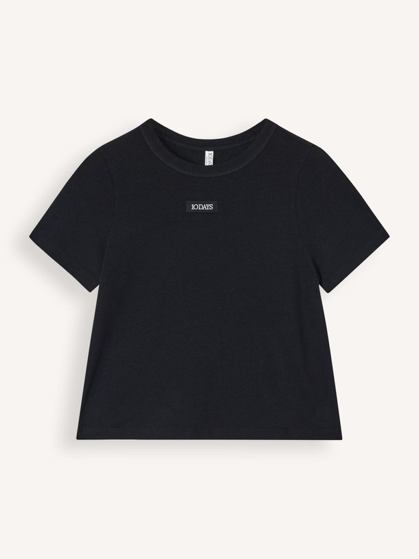 10Days Linnen/Katoenmix Slub T-Shirt - Zwart Ontdek de Linnen/katoenmix slub T-shirt van 10Days in de kleur zwart bij Orangebag. Op werkdagen voor 21:45 besteld, morgen in huis.