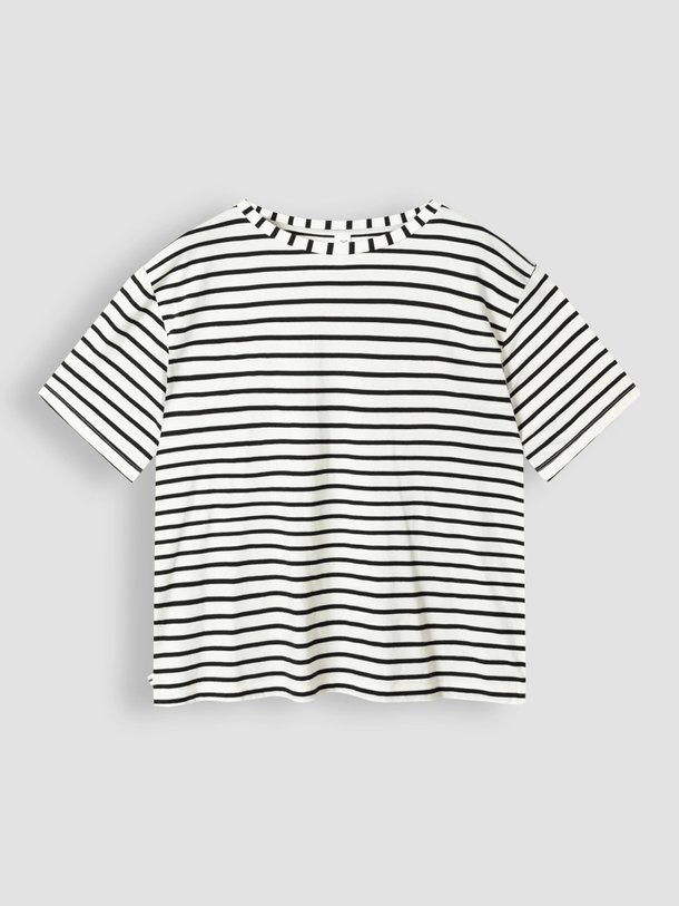 10Days Katoenen T-Shirt Met Gestreept Dessin - Wit Ontdek de Katoenen T-shirt met gestreept dessin van 10Days in de kleur wit bij Orangebag. Op werkdagen voor 21:45 besteld, morgen in huis.