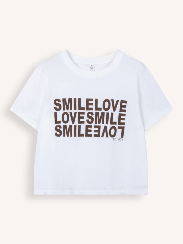 Ontdek de Petit organic cotton T-shirt met print van 10Days in de kleur Wit bij Orangebag. Op werkdagen voor 21:45 besteld, morgen in huis.