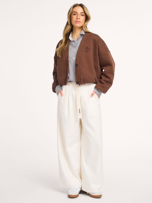 Ontdek de Katoenmix wide leg broek van 10Days in de kleur Off-white bij Orangebag. Op werkdagen voor 21:45 besteld, morgen in huis.