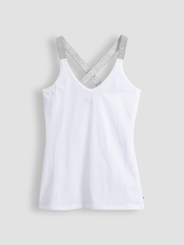 10Days Katoenmix Tanktop Met Lurex - Wit Ontdek de Katoenmix tanktop met lurex van 10Days in de kleur wit bij Orangebag. Op werkdagen voor 21:45 besteld, morgen in huis.