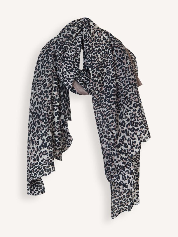 Ontdek de Katoen/zijdemix leopard sjaal van 10Days in de kleur Zwart bij Orangebag. Op werkdagen voor 21:45 besteld, morgen in huis.