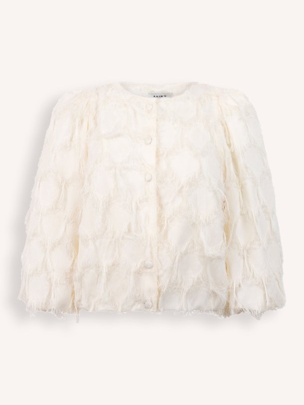 Ontdek de Evie viscose jasje van Aaiko in de kleur off-white bij Orangebag. Op werkdagen voor 21:45 besteld, morgen in huis.