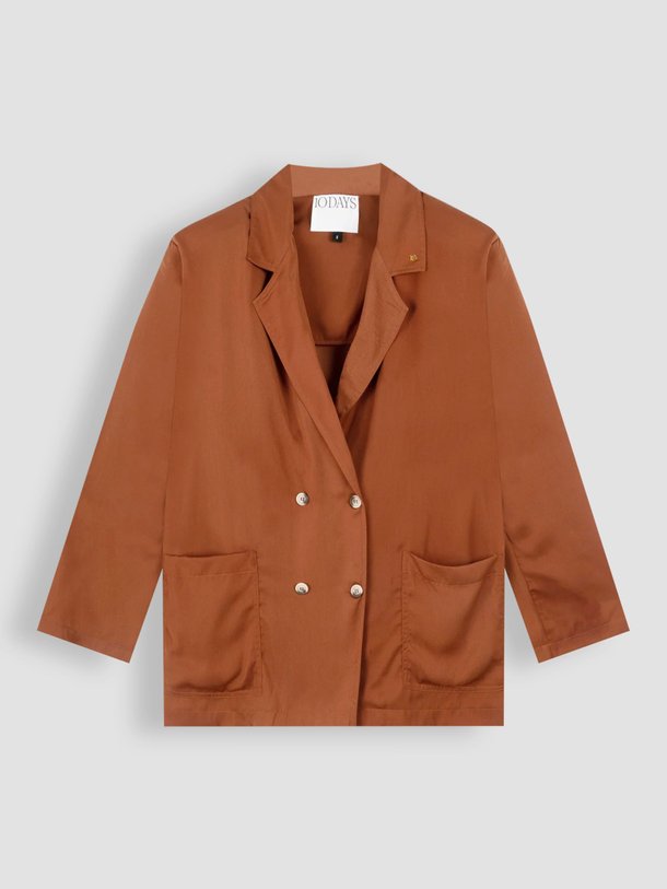 Ontdek de Geweven double breasted blazer van 10Days in de kleur bruin bij Orangebag. Op werkdagen voor 21:45 besteld, morgen in huis.