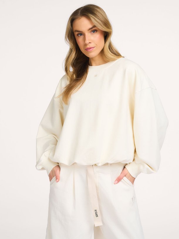 Ontdek de Katoenmix oversized sweater van 10Days in de kleur Crème bij Orangebag. Op werkdagen voor 21:45 besteld, morgen in huis.