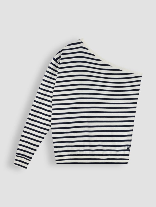 10Days Katoenmix One-Shoulder Top Met Dessin - Donkerblauw Ontdek de Katoenmix one-shoulder top met dessin van 10Days in de kleur donkerblauw bij Orangebag. Op werkdagen voor 21:45 besteld, morgen in huis.
