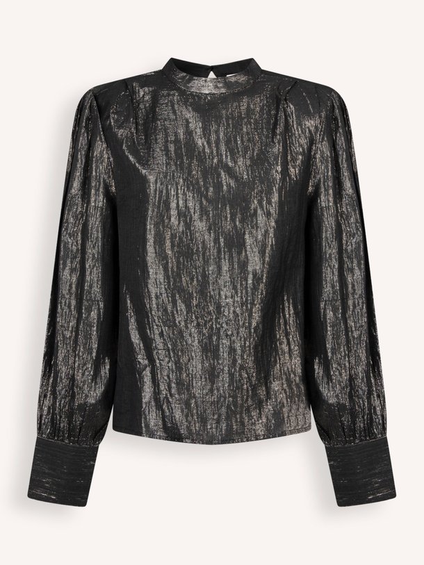 Ontdek de Bobbi katoenen metallic blouse van Aaiko in de kleur donkergrijs bij Orangebag. Op werkdagen voor 21:45 besteld, morgen in huis.
