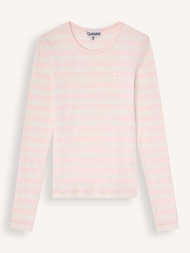 Ontdek de Organic cotton mix gestreepte longsleeve van Ganni in de kleur Lichtroze bij Orangebag. Op werkdagen voor 21:45 besteld, morgen in huis.