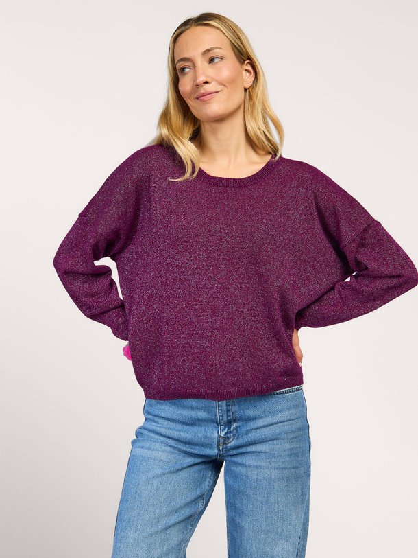 Ontdek de Kaira cashmeremix trui met lurex van Absolut Cashmere in de kleur aubergine bij Orangebag. Op werkdagen voor 21:45 besteld, morgen in huis.