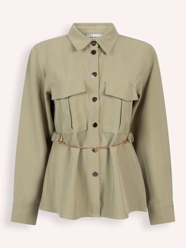 Ontdek de Zoe geweven blouse van Aaiko in de kleur groen bij Orangebag. Op werkdagen voor 21:45 besteld, morgen in huis.