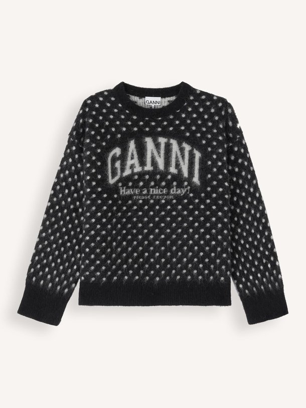 Ontdek de Alpacamix oversized trui van Ganni in de kleur Zwart bij Orangebag. Op werkdagen voor 21:45 besteld, morgen in huis.
