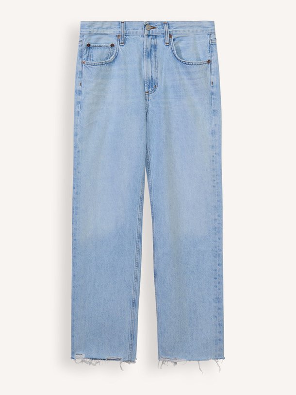 Ontdek de Valen mid waist straight fit non-stretch jeans van Agolde in de kleur lichtblauw bij Orangebag. Op werkdagen voor 21:45 besteld, morgen in huis.