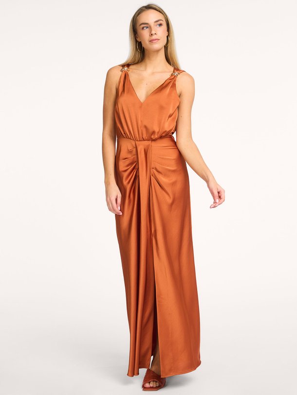 Ontdek de Marcia geweven maxi jurk van Dante 6 in de kleur Oranje bij Orangebag. Op werkdagen voor 21:45 besteld, morgen in huis.