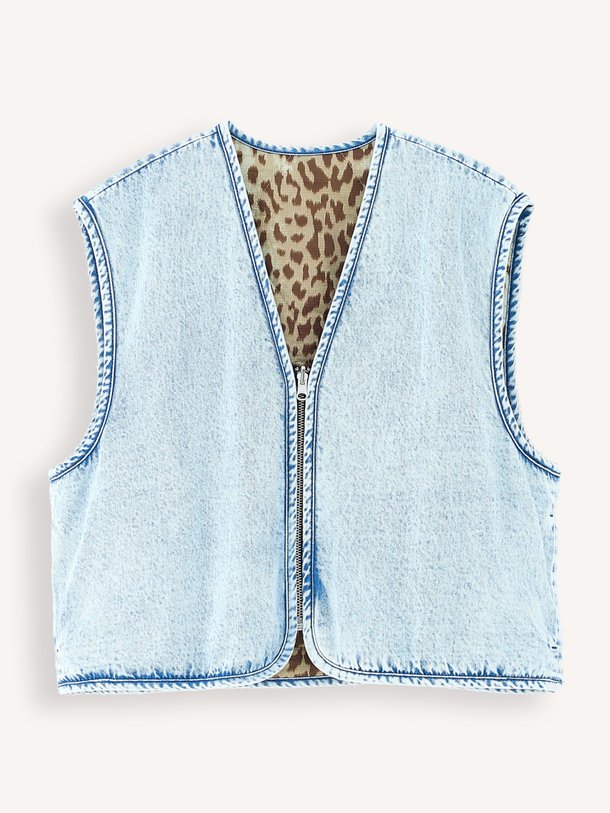 Ontdek de Joannie geweven reversible gilet van Bellerose in de kleur Lichtblauw bij Orangebag. Op werkdagen voor 21:45 besteld, morgen in huis.