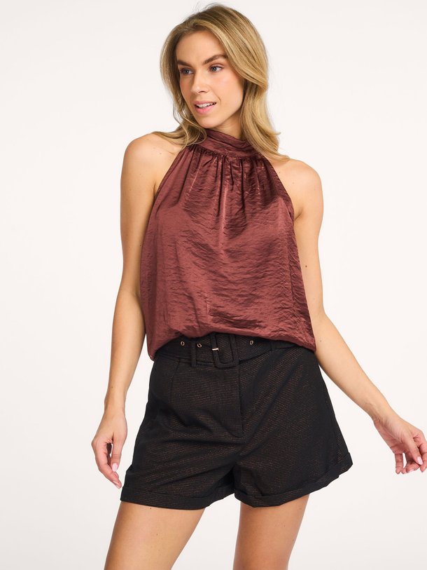 Ontdek de Irisa viscosemix top van Aaiko in de kleur bruin bij Orangebag. Op werkdagen voor 21:45 besteld, morgen in huis.