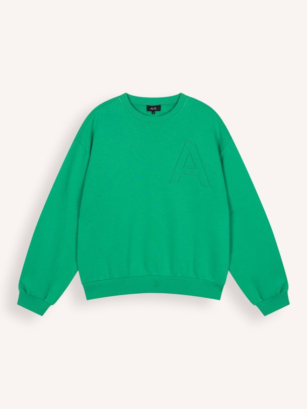 Ontdek de Katoenmix sweater van Alix The Label in de kleur Groen bij Orangebag. Op werkdagen voor 21:45 besteld, morgen in huis.