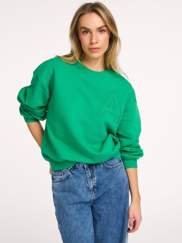 Ontdek de Katoenmix sweater van Alix The Label in de kleur Groen bij Orangebag. Op werkdagen voor 21:45 besteld, morgen in huis.