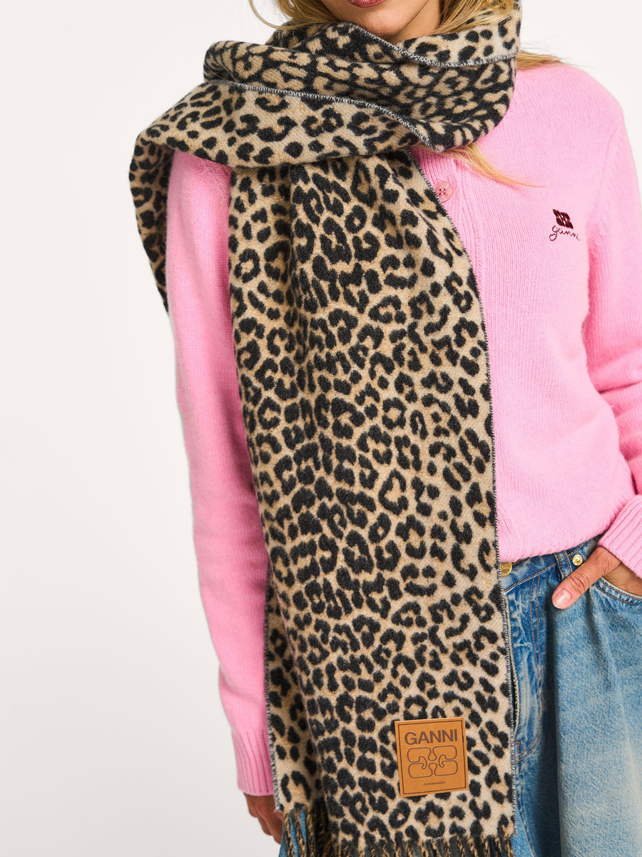 Ganni Double Face Wool Knit Scarf | Orangebag