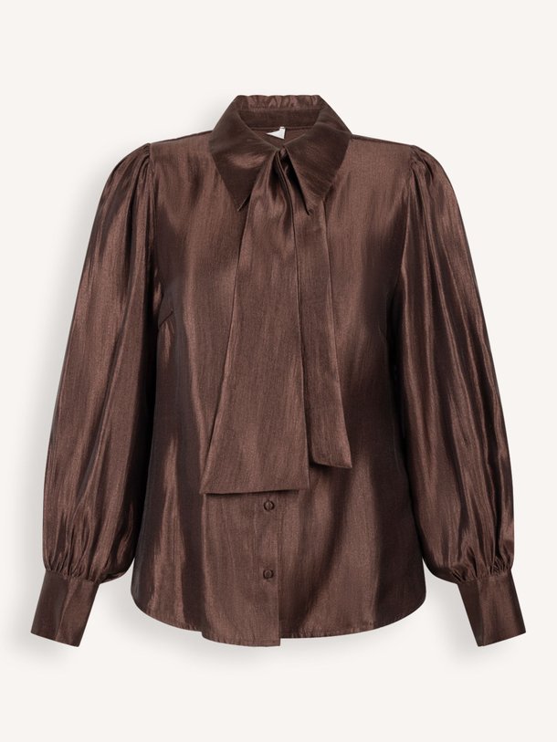 Ontdek de Veronne viscosemix blouse van Aaiko in de kleur donkerbruin bij Orangebag. Op werkdagen voor 21:45 besteld, morgen in huis.