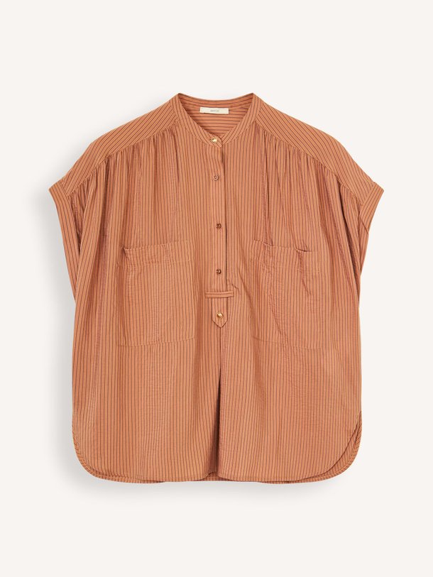 Ontdek de Camille viscosemix gestreepte top van Sessun in de kleur Bruin bij Orangebag. Op werkdagen voor 21:45 besteld, morgen in huis.
