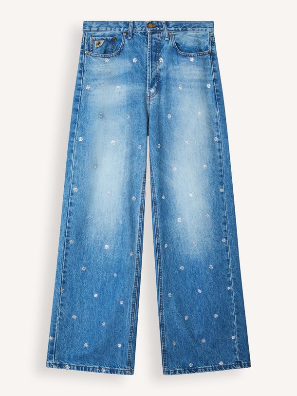 Ontdek de Skater high waist loose fit jeans met strass van Lois in de kleur Blauw bij Orangebag. Op werkdagen voor 21:45 besteld, morgen in huis.