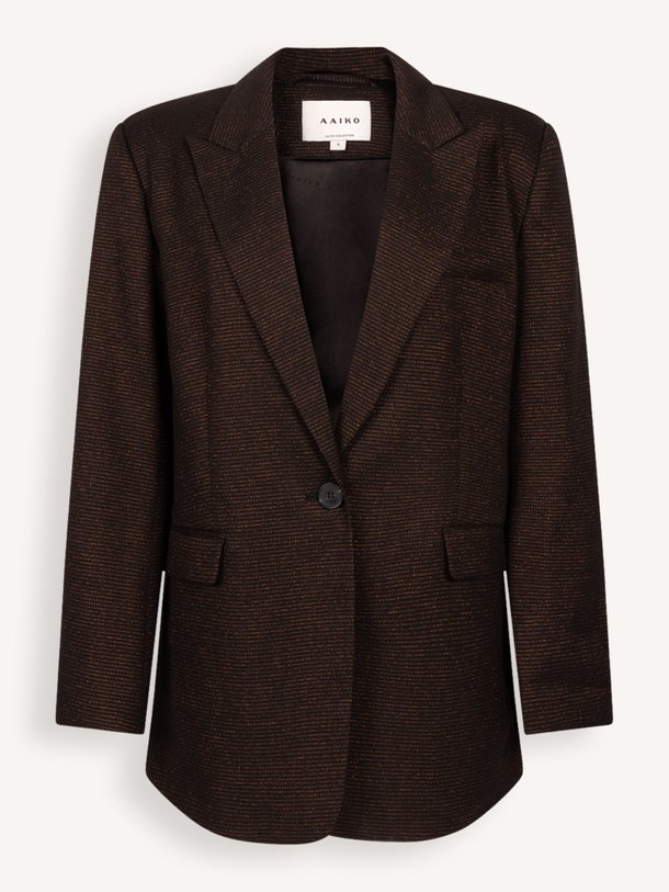 Ontdek de Kendal viscosemix blazer met lurex van Aaiko in de kleur zwart bij Orangebag. Op werkdagen voor 21:45 besteld, morgen in huis.
