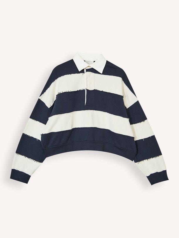 Ontdek de Furen katoenen gestreepte polo sweater van Bellerose in de kleur Donkerblauw bij Orangebag. Op werkdagen voor 21:45 besteld, morgen in huis.