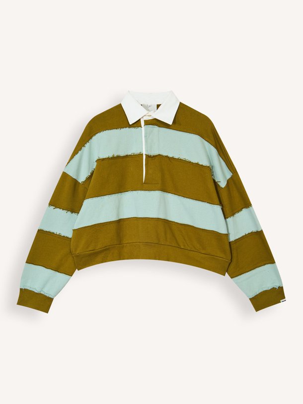 Ontdek de Furen katoenen gestreepte polo sweater van Bellerose in de kleur Groen bij Orangebag. Op werkdagen voor 21:45 besteld, morgen in huis.