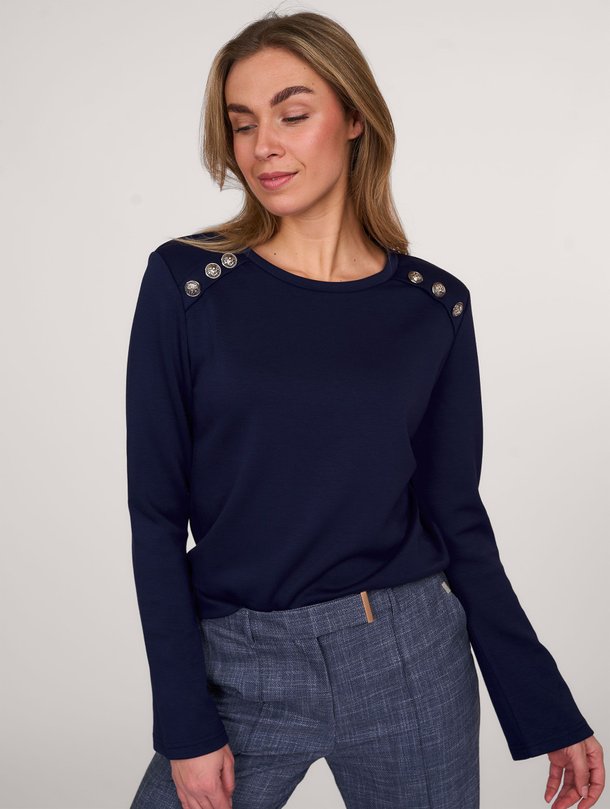 Ontdek de Macy viscosemix jersey trui van Aaiko in de kleur donkerblauw bij Orangebag. Op werkdagen voor 21:45 besteld, morgen in huis.