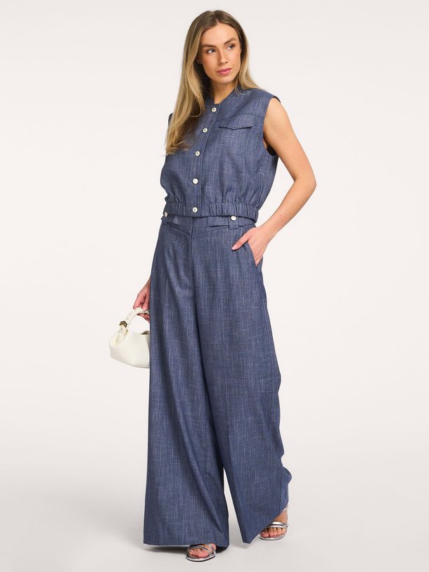 Ontdek de Nore viscosemix wide leg broek van Aaiko in de kleur Blauw bij Orangebag. Op werkdagen voor 21:45 besteld, morgen in huis.