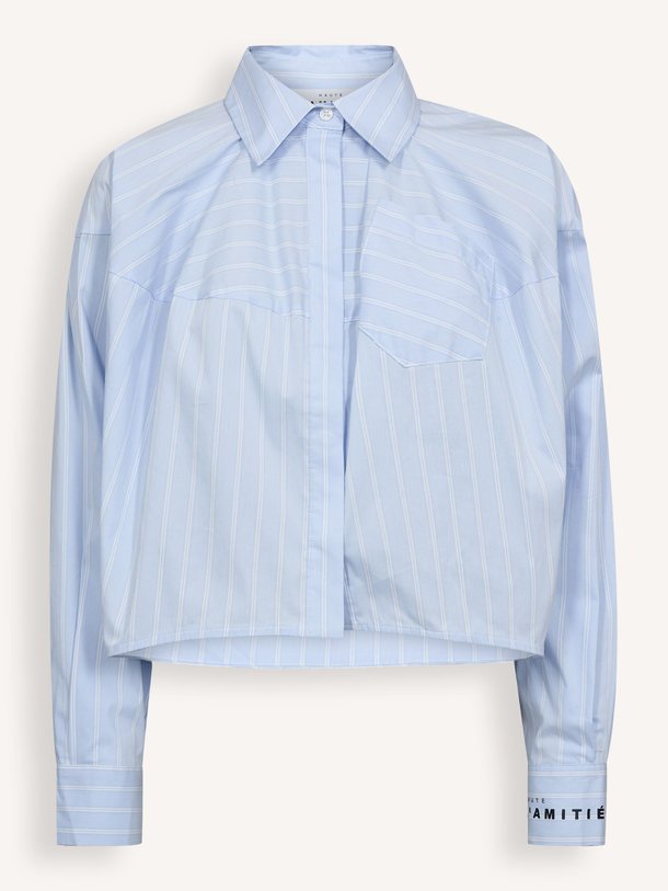 Ontdek de Sophie katoenmix cropped blouse van Haute L'Amitié in de kleur Lichtblauw bij Orangebag. Op werkdagen voor 21:45 besteld, morgen in huis.
