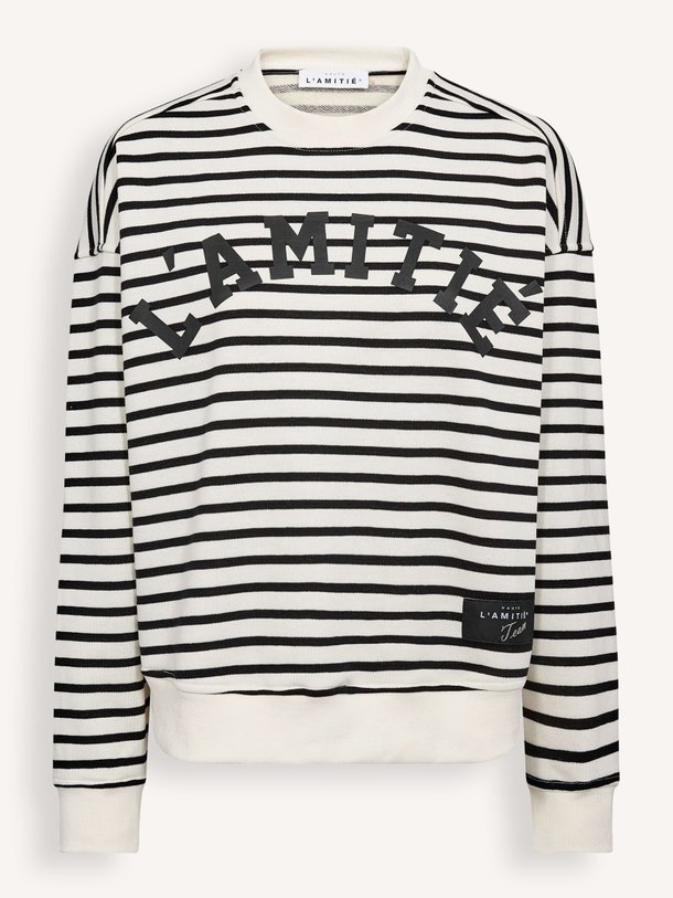 Ontdek de Katoenmix gestreepte sweater van Haute L'Amitié in de kleur Off-white bij Orangebag. Op werkdagen voor 21:45 besteld, morgen in huis.